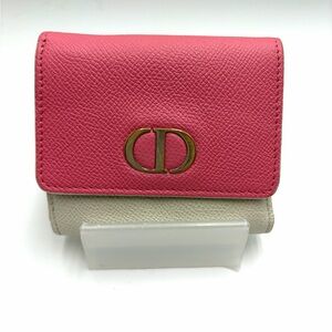 Dior Cream Wallet with Gold Logo